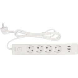 Сетевой удлинитель Powercube PC-6-2M 1.9м (4 розетки) белый (коробка)