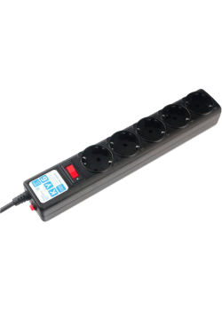 Фильтр-удлинитель Power Cube 3,0 м 5 розеток (черный графит) 10А/2,2кВт/ Surge protector Power Cube 3.0 m 5 outlets (Black graffite) 10A / 2.2kW