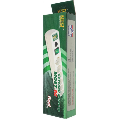 Сетевой фильтр Most RG 2м (6 розеток) белый (коробка)