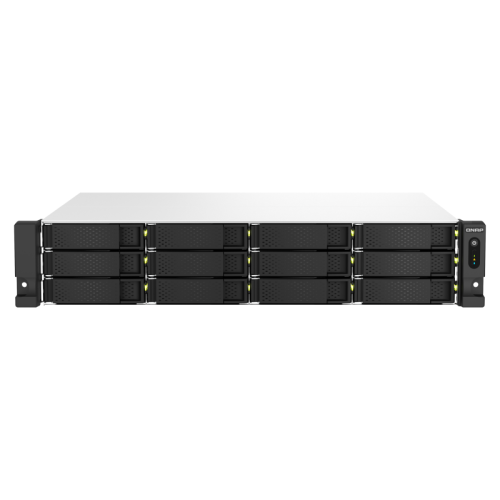 Сетевое хранилище без дисков/ SMB QNAP TS-1264U-RP-4G NAS 12 HDD trays, rackmount 2U, 2 PSU. 4-core Intel Celeron N5095 2.0-2.9 GHz, 8 GB RAM up to 8 GB, 2x2.5 Gigabit Ethernet, 2xUSB 3.2 Gen 2 (10Gbps). 2xUSB 2.0., 1xHDMI . PCIe Gen 3 x2 , W/o rail kit R