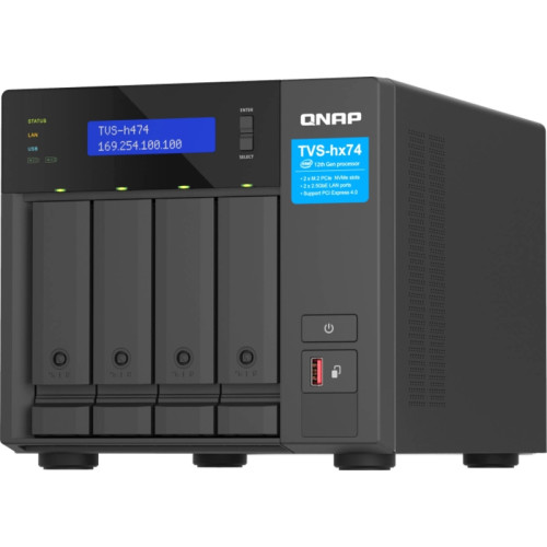 Сетевое хранилище без дисков/ ENTERPRISE QNAP TVS-h474-PT-8G QTS hero NAS, 4 x 3.5 