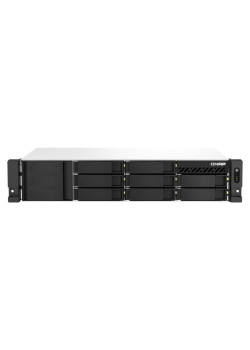 Сетевое хранилище без дисков/ SMB QNAP TS-873AeU-RP-4G NAS 8 HDD trays, 2x 2.5 GbE. 64-bit 4-core AMD V1500B 2,2 GHz, 4 GB. RAM (1*4 GB) up to 32GB (2*16 GB), 2 x M2 2280 (PCIe Gen3 x 1), 2xPSU W/o rail kit RAIL-B02