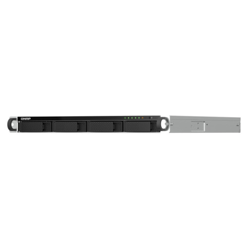 Сетевое хранилище без дисков/ SMB QNAP TS-464U-8G NAS 4 HDD trays, rackmount 1U, 1 PSU. 4-core Intel Celeron N5105/N5095 2.0-2.9 GHz, 8 GB RAM MAX, 2x2.5GbE, 2xUSB 3.2 Gen 2 (10Gbps), 2xUSB 2.0, 1xHDMI, PCIe Gen 3 x2 , W/o rail kit RAIL-B02