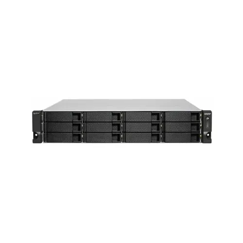 Сетевое хранилище без дисков/ ENTERPRISE QNAP TS-h1887XU-RP-E2334-16G QuTS hero NAS, Xeon E-2334 4C 8T 3.4-4.8GHz, 16 GB ECC DDR4 (1 x 16 GB) up to 128GB (4 x 32 GB), 18-bay (12 x 3.5-inch SATA + 6 x 2.5-inch SATA), 2x10 GbE, 2x2.5 GbE, 3xPCIe Slot (2 x G