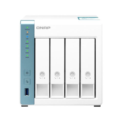 Сетевое хранилище без дисков/ SMB QNAP TS-431K NAS 4 HDD trays. Alpine AL214, 4-core, 1.7GHz, 1 GB RAM, 2xGB Ethernet, USB 3.2x3