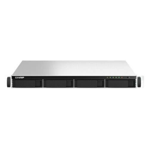 Сетевое хранилище без дисков/ SMB QNAP TS-464U-RP-8G NAS 4 HDD trays, rackmount 1U, 2 PSU. 4-core Intel Celeron N5105/N5095 2.0-2.9 GHz, 8 GB RAM MAX, 2x2.5 Gigabit Ethernet, 4xUSB, 1xHDMI . PCIe Gen 3 x2 , W/o rail kit RAIL-B02