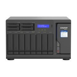 Сетевое хранилище без дисков/ ENTERPRISE QNAP TVS-h1288X-W1250-16G NAS, Intel Xeon W-1250 6-core 3.3 GHz processor (up to 4.7 GHz), 16 GB ECC UDIMM DDR4 (2 x 8 GB) up to 128 GB (4 x 32 GB), 12-tray (8x3.5