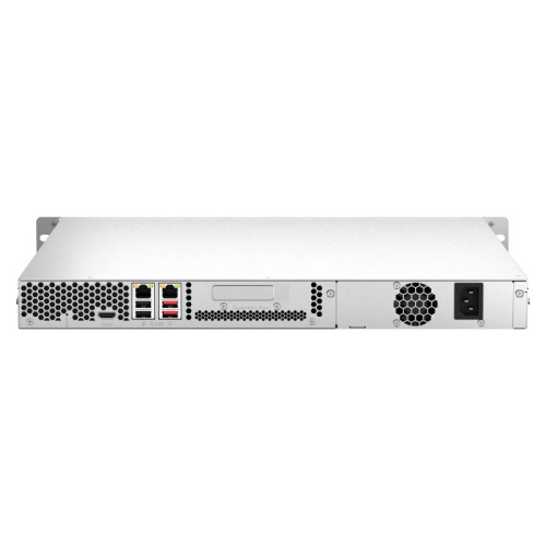 Сетевое хранилище без дисков/ SMB QNAP TS-464U-8G NAS 4 HDD trays, rackmount 1U, 1 PSU. 4-core Intel Celeron N5105/N5095 2.0-2.9 GHz, 8 GB RAM MAX, 2x2.5GbE, 2xUSB 3.2 Gen 2 (10Gbps), 2xUSB 2.0, 1xHDMI, PCIe Gen 3 x2 , W/o rail kit RAIL-B02