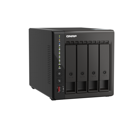 Сетевое хранилище без дисков/ SMB QNAP TS-453E-8G NAS, 4-tray w/o HDD. 2xHDMI-port. 4-core Celeron J6412 2-2.6 GHz, 8GB DDR,  2x2.5Gb LAN, 2 x M.2 2280 PCIe Gen 3 x2, 2x USB 3.2 Gen 2 (10Gbps) Port, 2x USB 2.0 port