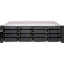 Сетевое хранилище без дисков/ Enterprise QNAP ES1686dc-2123IT-64G NAS, 16-tray SAS w/o HDD, rackmount, 2xPSU, per controller: Xeon D-2123IT 4-core 2.2 GHz (burst up to 3.0 GHz), 32 GB RDIMM DDR4 ECC (4x 8 GB) up to  512 GB (8 x 64GB), 4xSFP+, Included rai
