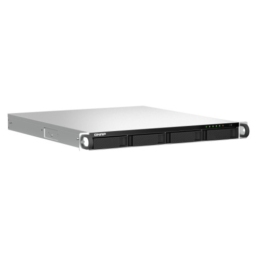 Сетевое хранилище без дисков/ SMB QNAP TS-464U-RP-8G NAS 4 HDD trays, rackmount 1U, 2 PSU. 4-core Intel Celeron N5105/N5095 2.0-2.9 GHz, 8 GB RAM MAX, 2x2.5 Gigabit Ethernet, 4xUSB, 1xHDMI . PCIe Gen 3 x2 , W/o rail kit RAIL-B02