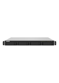 Сетевое хранилище без дисков/ SMB QNAP TS-432PXU-RP-2G 4-Bay quad-core 1.7 GHz rackmount NAS with 250W redundant PSU, 2GB DDR4 UDIMM RAM (max 16GB), SATA 6Gb/s, 2x 10GbE SFP+ LAN, 2x 2.5 GbE LAN, 1x PCIe Gen2 x2 slot. W/o RAIL-B02