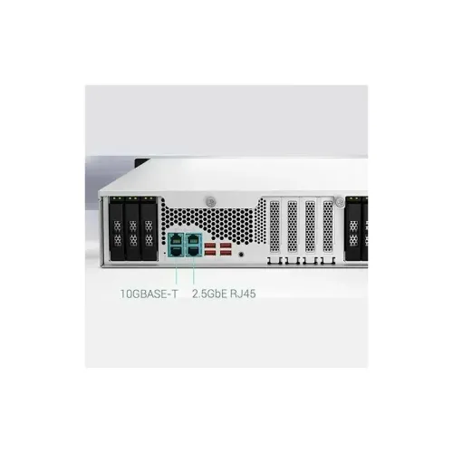 Сетевое хранилище без дисков/ ENTERPRISE QNAP TS-h1887XU-RP-E2334-16G QuTS hero NAS, Xeon E-2334 4C 8T 3.4-4.8GHz, 16 GB ECC DDR4 (1 x 16 GB) up to 128GB (4 x 32 GB), 18-bay (12 x 3.5-inch SATA + 6 x 2.5-inch SATA), 2x10 GbE, 2x2.5 GbE, 3xPCIe Slot (2 x G