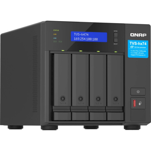 Сетевое хранилище без дисков/ ENTERPRISE QNAP TVS-h474-PT-8G QTS hero NAS, 4 x 3.5 