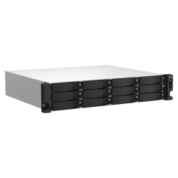 Сетевое хранилище без дисков/ SMB QNAP TS-1264U-RP-4G NAS 12 HDD trays, rackmount 2U, 2 PSU. 4-core Intel Celeron N5095 2.0-2.9 GHz, 8 GB RAM up to 8 GB, 2x2.5 Gigabit Ethernet, 2xUSB 3.2 Gen 2 (10Gbps). 2xUSB 2.0., 1xHDMI . PCIe Gen 3 x2 , W/o rail kit R