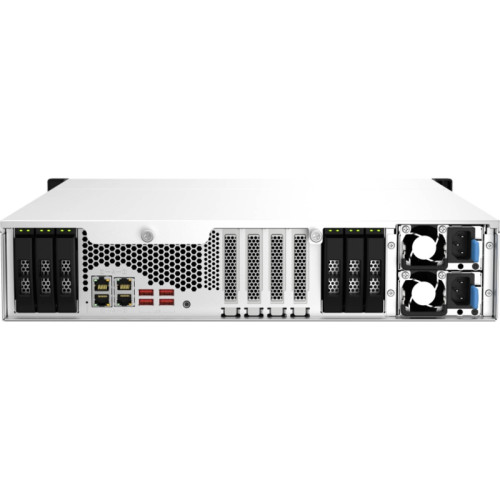 Сетевое хранилище без дисков/ ENTERPRISE QNAP TS-h1887XU-RP-E2336-32G QuTS hero NAS, Xeon E-2336 6C 12T 2.9-4.8GHz, 32 GB ECC DDR4 (2 x 16 GB) up to 128GB (4 x 32 GB), 18-bay (12 x 3.5-inch SATA + 6 x 2.5-inch SATA), 2x10 GbE, 2x2.5 GbE, 3xPCIe Slot (2 x 