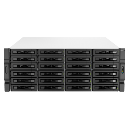 Сетевое хранилище без дисков/ ENTERPRISE QNAP TS-h3087XU-RP-E2378-64G QuTS hero NAS, Xeon E-2378 8C 16T 2.6-4.8GHz, 64 GB ECC DDR4 (4 x 16 GB) up to 128GB (4 x 32 GB), 30-bay (24 x 3.5-inch SATA + 6 x 2.5-inch SATA), 2x10 GbE, 2x2.5 GbE, 3xPCIe Slot (2 x 