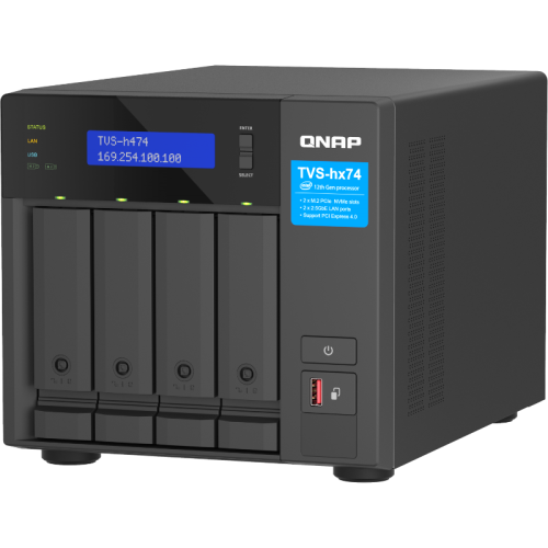 Сетевое хранилище без дисков/ ENTERPRISE QNAP TVS-h474-PT-8G QTS hero NAS, 4 x 3.5 