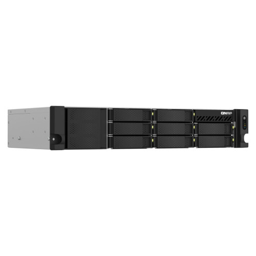 Сетевое хранилище без дисков/ SMB QNAP TS-873AeU-RP-4G NAS 8 HDD trays, 2x 2.5 GbE. 64-bit 4-core AMD V1500B 2,2 GHz, 4 GB. RAM (1*4 GB) up to 32GB (2*16 GB), 2 x M2 2280 (PCIe Gen3 x 1), 2xPSU W/o rail kit RAIL-B02