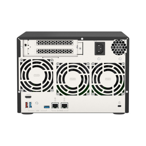Сетевое хранилище без дисков/ SMB QNAP TVS-675-8G NAS, 6-tray w/o HDD, 2xM.2 SSD Slot, 1xHDMI-port. CPU 8-сore 64-bit x86 KX-U6580 2.5 GHz , 8GB DDR4 (1 x 8GB) up to 64GB (2 x 32GB), 2x 2.5 Gigabit LAN