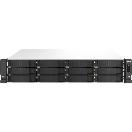 Сетевое хранилище без дисков/ ENTERPRISE QNAP TS-h1887XU-RP-E2336-32G QuTS hero NAS, Xeon E-2336 6C 12T 2.9-4.8GHz, 32 GB ECC DDR4 (2 x 16 GB) up to 128GB (4 x 32 GB), 18-bay (12 x 3.5-inch SATA + 6 x 2.5-inch SATA), 2x10 GbE, 2x2.5 GbE, 3xPCIe Slot (2 x 