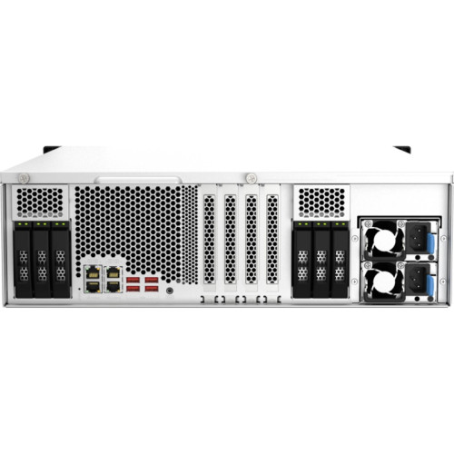 Сетевое хранилище без дисков/ ENTERPRISE QNAP TS-h2287XU-RP-E2336-32G QuTS hero NAS, Xeon E-2336 6C 12T 2.9-4.8GHz, 32 GB ECC DDR4 (2 x 16 GB) up to 128GB (4 x 32 GB), 22-bay (16 x 3.5-inch SATA + 6 x 2.5-inch SATA), 2x10 GbE, 2x2.5 GbE, 3xPCIe Slot (2 x 