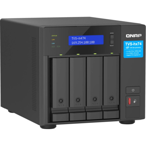 Сетевое хранилище без дисков/ ENTERPRISE QNAP TVS-h474-PT-8G QTS hero NAS, 4 x 3.5 
