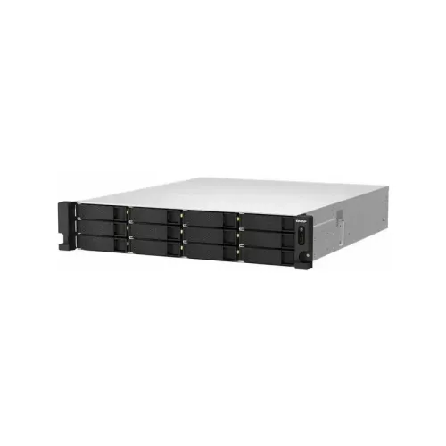 Сетевое хранилище без дисков/ ENTERPRISE QNAP TS-h1887XU-RP-E2334-16G QuTS hero NAS, Xeon E-2334 4C 8T 3.4-4.8GHz, 16 GB ECC DDR4 (1 x 16 GB) up to 128GB (4 x 32 GB), 18-bay (12 x 3.5-inch SATA + 6 x 2.5-inch SATA), 2x10 GbE, 2x2.5 GbE, 3xPCIe Slot (2 x G