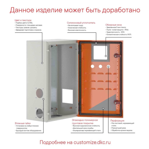 Корпус навесной/ Корпус навесной ST с М/П ВхШхГ 400х400х200 мм RAL3020