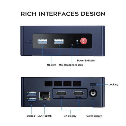 Мини-компьютер Beelink MINI S, CPU: Intel® Celeron® N5095 Processor , 4C/4T , GPU : Intel® UHD Graphics , 8GB DDR4 RAM  128GB SSD , Wi-Fi 5 ; Bluetooth 5.0; LAN 1000M