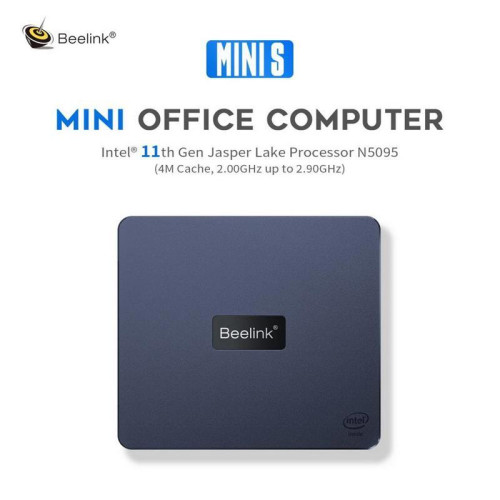 Мини-компьютер Beelink MINI S, CPU: Intel® Celeron® N5095 Processor , 4C/4T , GPU : Intel® UHD Graphics , 8GB DDR4 RAM  128GB SSD , Wi-Fi 5 ; Bluetooth 5.0; LAN 1000M