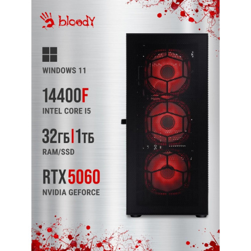 ПК Bloody BD-PC CB76T2 TWR i5 14400F (2.5) 32Gb SSD1Tb RTX5060 8Gb Windows 11 Home 64 GbitEth 650W черный (RUS) (2141962) ПК Bloody BD-PC CB76T2 TWR i5 14400F (2.5) 32Gb SSD1Tb RTX5060 8Gb Windows 11 Home 64 GbitEth 650W черный (RUS) (2141962)