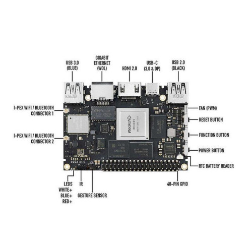 Одноплатный компьютер Khadas Edge-V Pro Rockchip RK3399, 64-bit Hexa-Core, KEGV-P-002 Одноплатный компьютер Khadas Edge-V Pro Rockchip RK3399, 64-bit Hexa-Core, KEGV-P-002