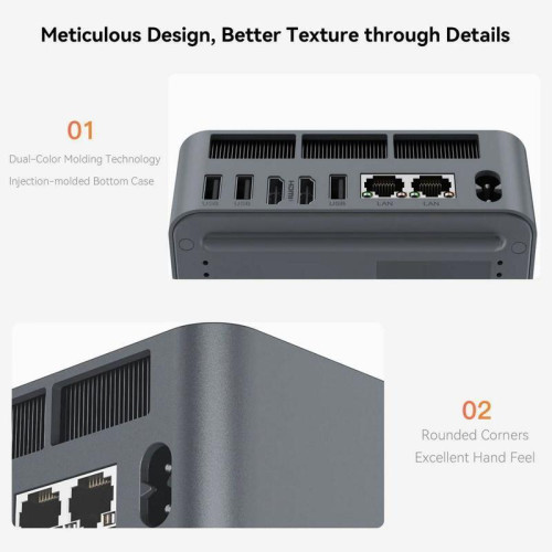 Мини ПК Beelink Мини-компьютер BL/EQR6-LP/6800H/32G/500G/Milky Grey