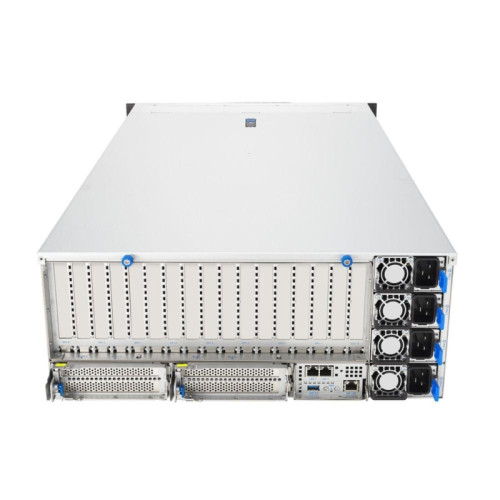Серверная платформа/ ASUS ESC8000A-E13P, 4U, 2x  SP5 (LGA 6096),24x DDR5 6400, 8x 2.5'' hsb NVME, up to 14x PCIe*, 2x M.2 22110 NVME, 1x 2-port 10Gbe RJ-45 Intel 710 LAN, up to 8 dual-slot GPUs, 3+1 3200W