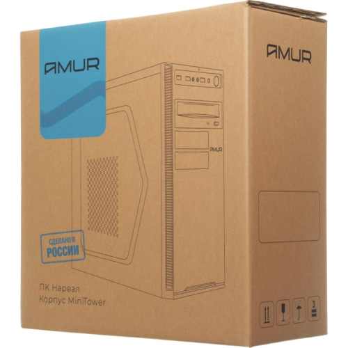 ПК Amur Нарвал A5A14 АМУЕ.466219.002 MT Ryzen 5 3400G (3.7) 8Gb SSD256Gb RX Vega 11 FreeDOS GbitEth 400W мышь клавиатура черный (RUS) (АМУЕ.466219.002 2169402)
