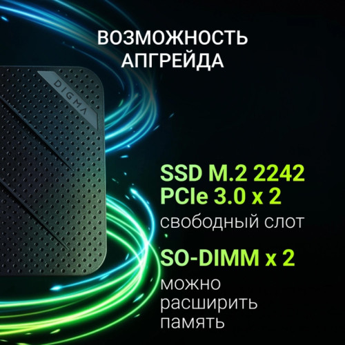Неттоп Digma Mini Office Ryzen 5 3500U (2.1) 8Gb SSD256Gb UHDG Windows 11 Pro GbitEth WiFi BT 45W черный (DPR5-8CXW01)