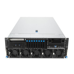 Серверная платформа/ ASUS ESC8000A-E13P, 4U, 2x  SP5 (LGA 6096),24x DDR5 6400, 8x 2.5'' hsb NVME, up to 14x PCIe*, 2x M.2 22110 NVME, 1x 2-port 10Gbe RJ-45 Intel 710 LAN, up to 8 dual-slot GPUs, 3+1 3200W