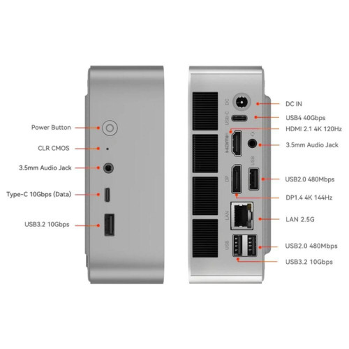 Мини-компьютер Beelink BL/SER8/8845HS/64G/1TB/Frost Silver Мини-компьютер Beelink BL/SER8/8845HS/64G/1TB/Frost Silver