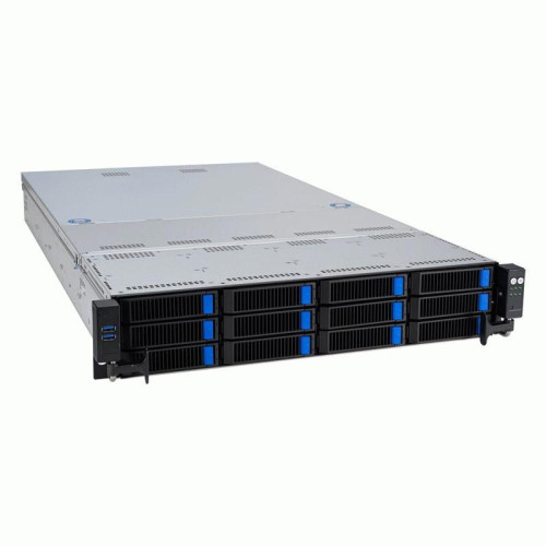 Серверная платформа/ ASUS RS521A-E12-RS12U, 2U, 1 x  SP5 (LGA 6096) 4th/5th gen AMD EPYC (STD HS up to 400W), 24 x DIMM slots DDR5 (6400/5600 with 9005 series, 4800 with 9004 series), Up to 5xPCIe Gen5 + 1 OCP3.0, 12 x 3.5