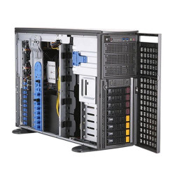 Платформа системного блока SuperMicro SYS-740GP-TNRT Tower/4U, 2xLGA4189, iC621A, 16xDDR4, 8x3.5 SATA/NVME, 2xM.2 PCIE 22110, 6x PCIEx16, 2x10GbE, IPMI, 2x2200W, black