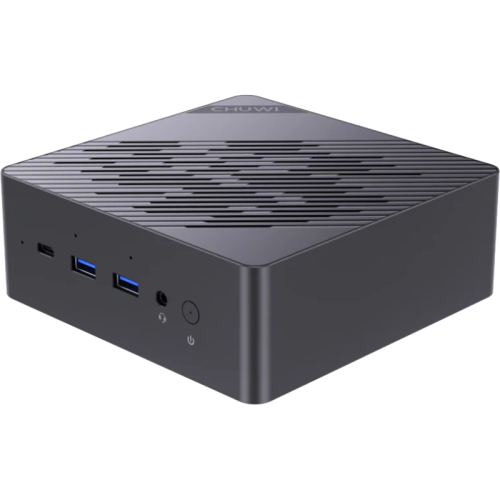 Компьютер/ Chuwi AuBox  AMD Ryzen AI 9 365(2Ghz)/32768Mb/1024PCISSDGb/Int:AMD Radeon 880M/BT/WiFi/war 1y/0.74kg/Gold+Black/Win11Pro + Aluminum+plastic/RAM slot*2/bracket/USB2.0*1/USB3.2*2/USB3.0*1/Type-C*2/HDMI*1/DP*1/RJ45*2/WIFI6/BT5