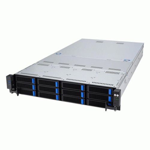 Серверная платформа/ ASUS RS521A-E12-RS12U, 2U, 1 x  SP5 (LGA 6096) 4th/5th gen AMD EPYC (STD HS up to 400W), 24 x DIMM slots DDR5 (6400/5600 with 9005 series, 4800 with 9004 series), Up to 5xPCIe Gen5 + 1 OCP3.0, 12 x 3.5