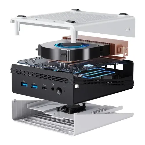 Chuwi Ubox  AMD Ryzen 5 7430U(2.3Ghz)/16384Mb/512PCISSDGb/Int:AMD Radeon/BT/WiFi/war 1y/1.35kg/Iron Gray/Win11Pro + DDR4 (SODIMM MAX 64GB)(RAM slot*2)/USB2.0*1/USB3.2G1*3/Type-C*1(DP,PD)/HDMI*1/DP*1/RJ45*2/WIFI6,BT5.