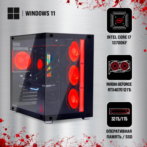 ПК Bloody BD-PC CZ79C3 MT i7 13700KF (3.4) 32Gb SSD1Tb RTX4070Ti Super 16Gb Windows 11 Home 64 GbitEth 850W черный (2086022)