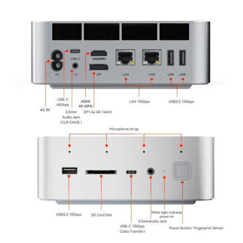 Мини-компьютер Beelink BL/GTi15/285H/64G/1TB/Frost Silver