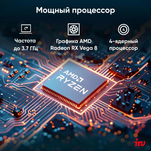 Неттоп IRU Planio 325 Ryzen 5 3500U (2.1) 16Gb SSD512Gb Vega 8 Windows 11 Pro GbitEth WiFi BT 65W черный (2105312)