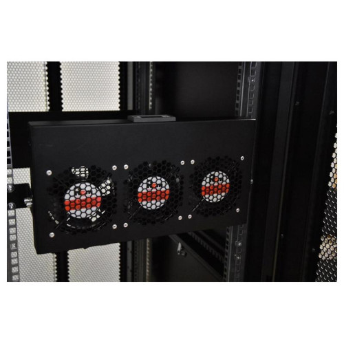 Модуль вентиляторный Rem (R-FAN-3K-1U-9005) 3 вент. с контроллером черный (упак.:1шт)