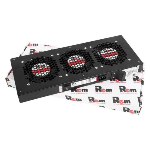 Модуль вентиляторный Rem (R-FAN-3T-9005) 3 вент. с термостатом черный (упак.:1шт)