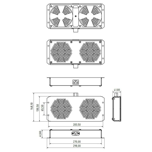 Модуль вентиляторный Hyperline (TFAB-T2FR-RAL9004) 2 вент. черный (упак.:1шт) Модуль вентиляторный Hyperline (TFAB-T2FR-RAL9004) 2 вент. черный (упак.:1шт)